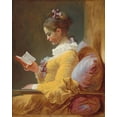 thumbnail image 2 of Fragonard, Jean-Honore 20x24 Black Ornate Wood Framed with Double Matting Museum Art Print Titled - A Young Girl Reading, 2 of 4