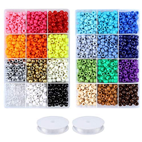 Greentime Pony Beads Jewelry Making Kit 9mm Pony Beads Rainbow Opaque Beads Small Loose Spacer Beads For Friendship Bracelet Jewelry Necklace Making Crafts For Back To School Gift 24colors 3000pcs Walmart Com