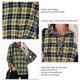 thumbnail image 5 of Blusa Cuello vuelto Tapeta Cordón delantero Casual Rejilla suelta Tops para mujer Amarillo XL, 5 of 6