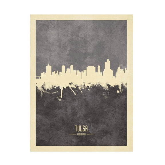 Michael Tompsett 'Tulsa Oklahoma Skyline Gray' Canvas Art