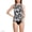 Black Blossom Floral, variant on Women's High Neck UPF 50 Sun Protection Modest Tankini Swimsuit Top