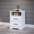 thumbnail image 2 of Prepac Rustic Ridge White 2-Drawer Nightstand, 16.25"D x 18.75"W x 24.5"H, 2 of 7