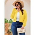 thumbnail image 3 of SHOWMALL Women's Plus Size Cropped Cardigan Long Sleeve Button Down Sweater Casual Knit Tops Shrugs, 3 of 8