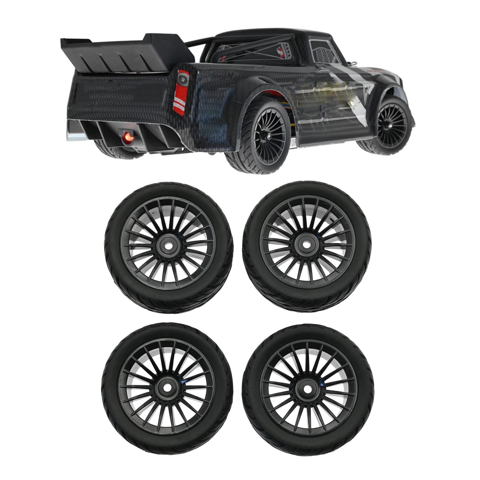 Upgrade RC Car Tires 1/16 Vehicles Model Accessories Replacement Assembly  Spare Parts Model Modified 4Pcs Wheel for SG1604 Teenager Adults , Black