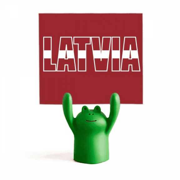 Latvia Country Flag Name Art Deco  Fashion Memo Holder Cartoon Animal Frog Stand Decoration