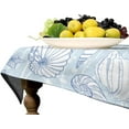 thumbnail image 4 of Starfish Seashell Tablecloth, Blue Coastal Nautical Tropical Summer Beach Theme Vintage Table Cloth for Home Kitchen Dining Patio Outdoor Picnic Party, Rectangle(55x55in), 4 of 6