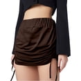 thumbnail image 3 of Pantalones con falda sexy plisada y cordón lateral para mujer - Falda corta de verano de color liso (2), 3 of 7