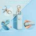 thumbnail image 4 of PU Leather Lipstick Storage Bags Portable Lip Balm Organizer Holder for Women Ladies with Light Gold Tone Alloy Keychain Rectangle Yellow 9x3.2x2.9cm, 4 of 9