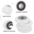 thumbnail image 3 of OULII 4pcs Shower Door Rollers Bathroom Sliding Door Pulleys White PVC Effort-saving, 3 of 8