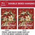 thumbnail image 2 of Floral Christmas Garden Flags 12x18 Double Sided- Merry Xmas Flower Yard Flag for Winter Outside Holiday Decoration, 2 of 6