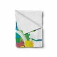 thumbnail image 2 of Groovy Soft Flannel Fleece Throw Blanket, Famous Widely Used Peace Logo with Colorful Splash Grunge Style Pacifism Themed, Cozy Plush for Indoor and Outdoor Use, 70" x 90", Multicolor, by Ambesonne, 2 of 6
