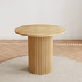 thumbnail image 4 of Rophefx 35.4" Solid Wood Round Dining Table with Handcrafted Relief Pedestal,Circle Dining Table,Natural, 4 of 9