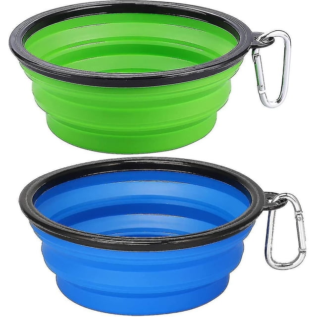 Dog Bowl And Feeder Set Of 2 Large Collapsible Dog Bowls, 2lb Collapsible Dog Travel Bowl, Portable
