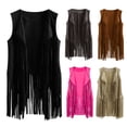 thumbnail image 6 of Quixlent Women's Fringe Vest Retro Sleeveless Jacket Cowgirl Western Outfits Open Front Tassel Cardigan Outerwear, 6 of 8