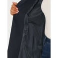 thumbnail image 5 of INSPIRE CHIC Women's Half Lapel Long Sleeves One Button Winter Mid-Length Overcoat S Navy Blue, 5 of 5
