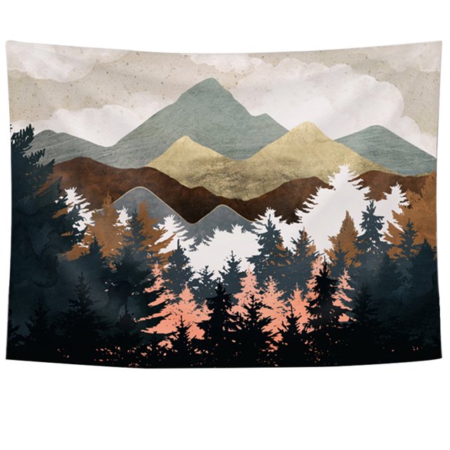 Wall Tapestry Decorative Print Nature Mountain Wall Carpet Beach Throw Blanket