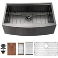thumbnail image 6 of 36 Inch Gunmetal Black Farmhouse Workstation Apron-Front Kitchen Sink, 16 Gauge 10 inch Deep Single Bowl Farm Sink with Accessories Kit, 6 of 8