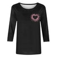 thumbnail image 4 of Tbopshirt Valentine's Day T-Shirts for Women 3/4 Sleeve Casual Crewneck Loose Graphic Tees Summer Plus Size Tops,S-XXXXXL, 4 of 5