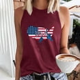thumbnail image 2 of Midsumdr 4th of July Tank Tops for Women Summer Fashion American Flag Star Printed Vest Round-Neck Loose Sleeveless T-shirt Pullover Tops, 2 of 4