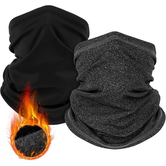 SONGAUN 2 Pack Winter Neck Gaiter Warmer for Men&Women,Windproof Face Cover Fleece Face Mask Scarf for Cold Weather Sport