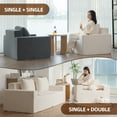 thumbnail image 6 of Modern Square Sofa with a Cushion, Single Foam Couch with Pillow, Bean Bag Chairs for Adults, Large Bean Bag Sofa for Living Room/Bedroom/Gaming Room, White, 6 of 8