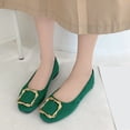 thumbnail image 2 of Puntoco Flats Shoes Women'S Round Toe Ballet Shoes Flats Comfortable Ballerina Shoes Slip On Work Flats for Walking, Driving, Dress Green 8.5(41), 2 of 9