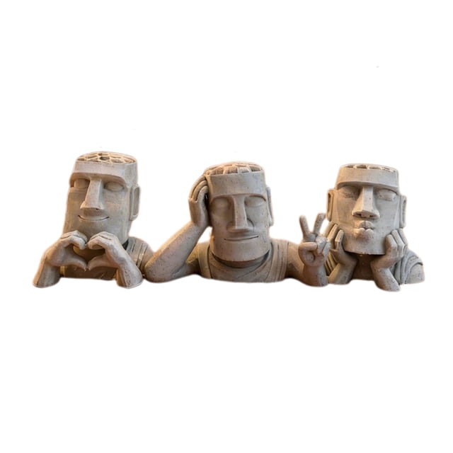 3 Piezas de Decoración para Acuario, Estatua de Piedra en 3D, Adorno Ecológico para Pecera con Cesta Fija para Plantas Acuáticas