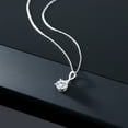 thumbnail image 4 of Gem Stone King 10K White Gold Moissanite Pendant Necklace for Women Round 1.00cttw, 4 of 5