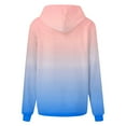 thumbnail image 3 of Hrsba Womens Hooded Sweatshirts,Sweatshirt Tops for Women Fall Winter Gradient Print Hooded Long Sleeve with Pockets Long Length Pullover Tops, 3 of 4
