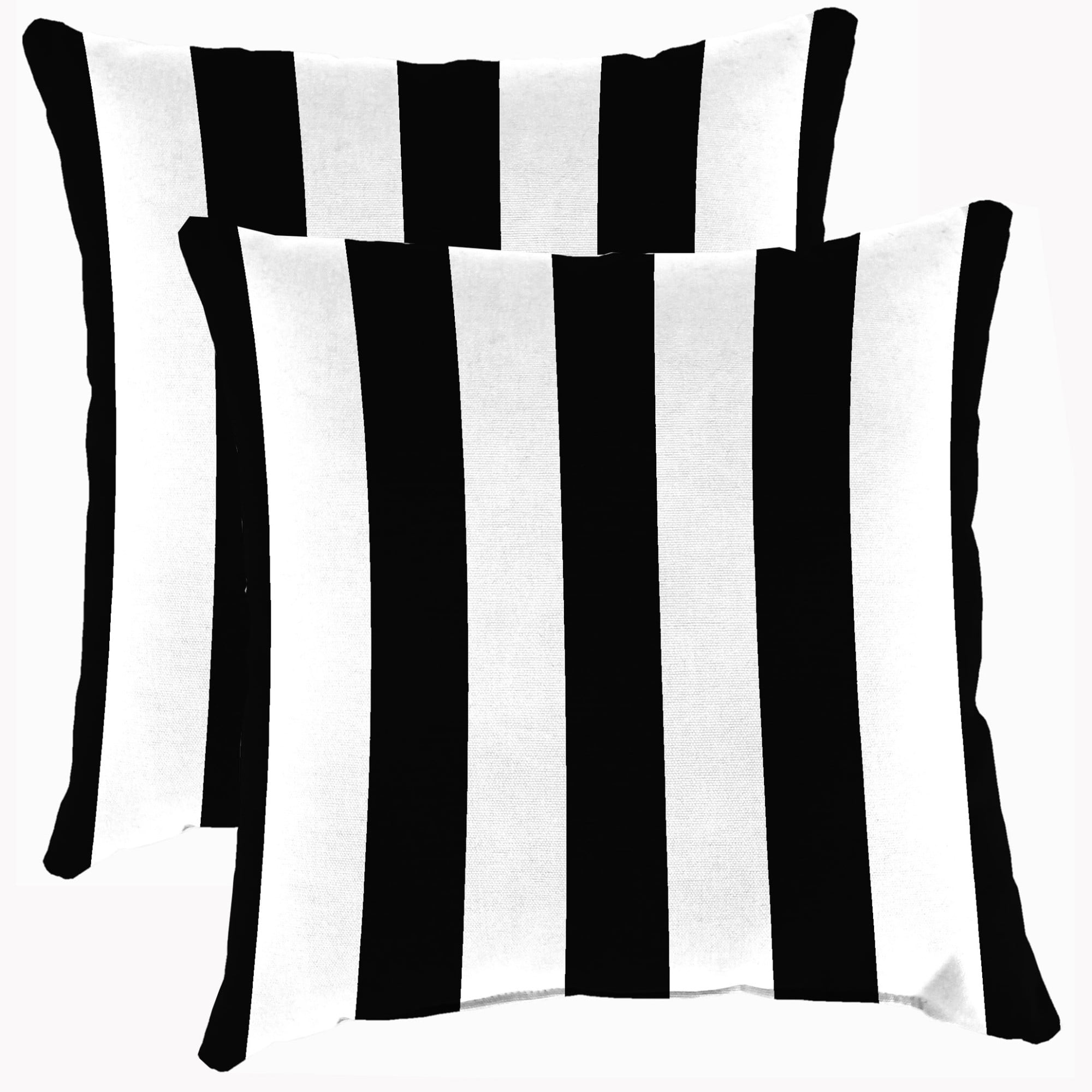 Jordan Manufacturing 17" x 17" Arch Black Stripe Square Outdoor Throw Pillow (4 Pack)