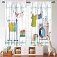 thumbnail image 5 of Laundry Room Curtians, Wash Dry Fold Repeat Rod Pockets Rural Country Farmhouse Laundry Drapes Treatments for Kitchen Living Room Bathroom Windows 2 Panel,84X84 Inch, 5 of 6