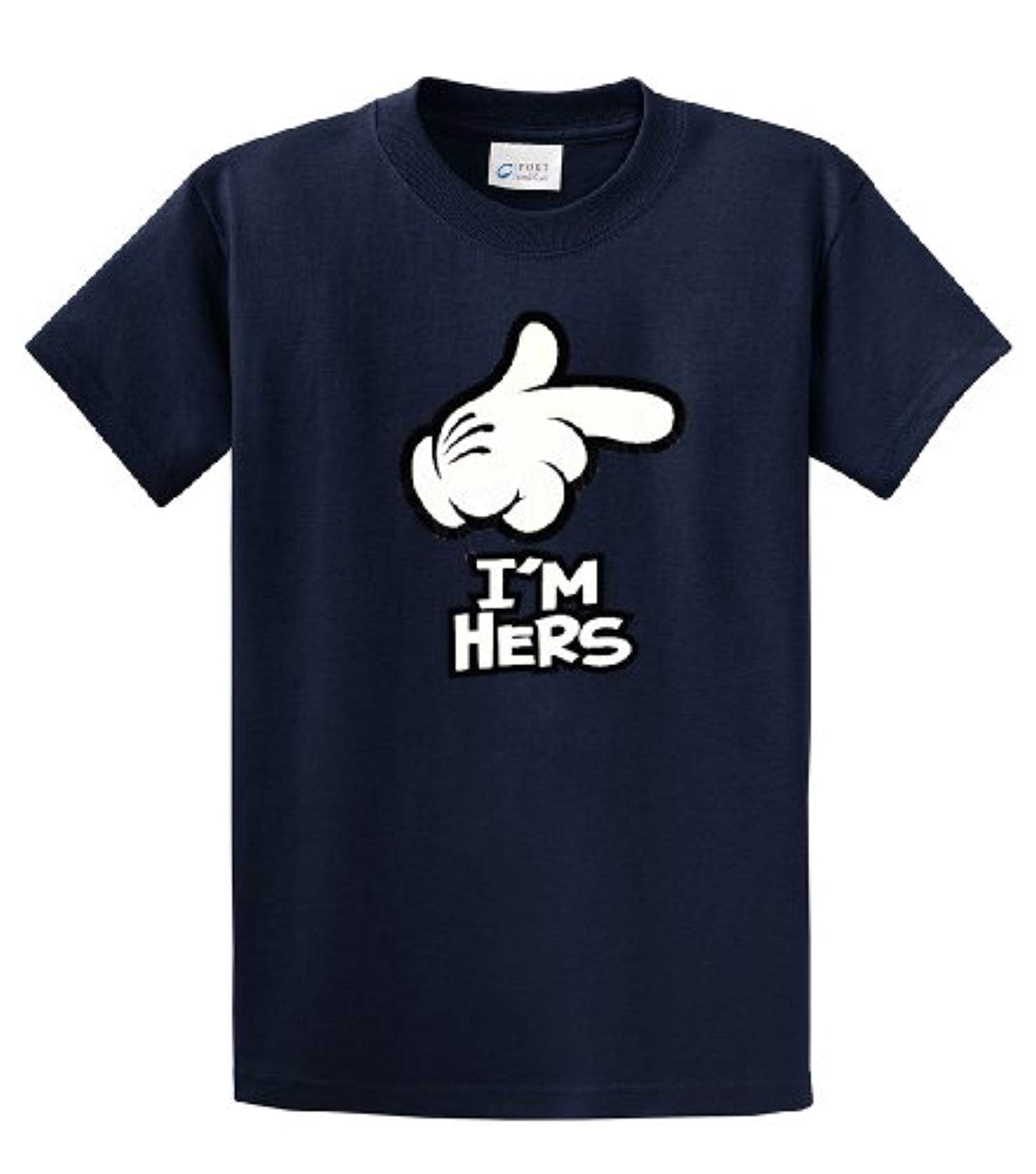 Cartoon Hand I'm Hers Men's Tee Shirt Funny Hand Pointing I'm Hers Black - Bild 76 von 117