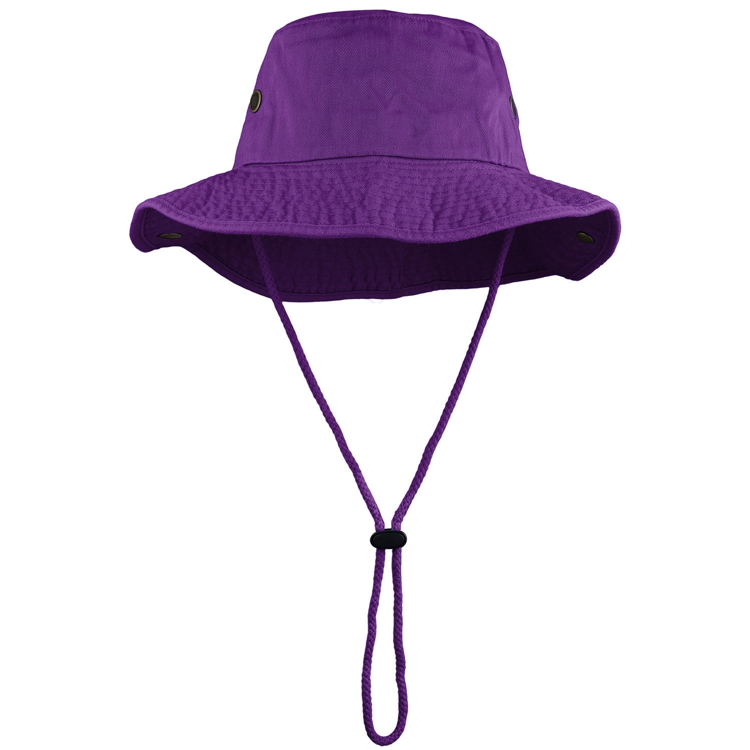 Wide Brim Hiking Fishing Safari Boonie Bucket Hats 100% Cotton UV Sun  Protection For Men Women Outdoor Activities L/XL Purple