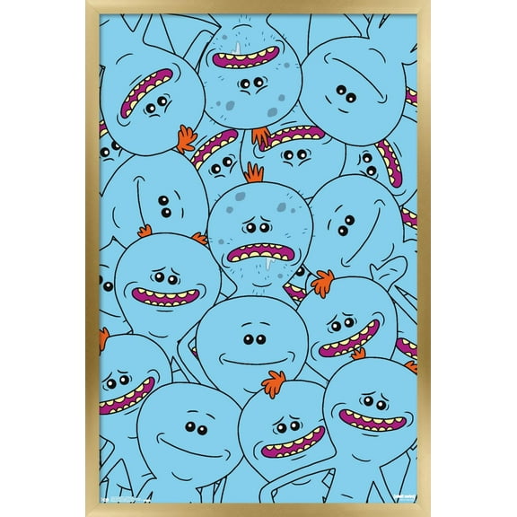 Rick And Morty - Mr. Meeseeks Wall Poster, 22.375" x 34", Framed