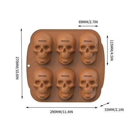 

Vntub Clearance Under 5 Baking Molds Halloween 6-Piece Cake Mould Silicone Skull Baking Cake Mould Large Skull Mould
