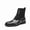 Black, variant on Men's Handcrafted Cap-Toe Ankle Boots - Suede & Snake Print Leather, Cap Toe, Dress Casual Ankle Boots