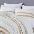thumbnail image 3 of Chezmoi Collection 6-Piece Boho Clip Jacquard Comforter Set King Size, Taupe Multi-Color Striped Soft Textured Lightweight Bedding for All Season (1 Comforter, 2 Shams, 2 Pillowcases, 1 Cushion), 3 of 9