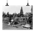 thumbnail image 2 of Print: Gardener Pushing Lawn Mower, Posed To Illustrate Rudyard Kipling's, 2 of 4