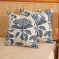 thumbnail image 3 of Blue Pillow Covers 18x18 Set of 2 Boho Floral Hydrangea Herbs Botanical Throw Pillow Cover Vintage Flower Outdoor Decoration Pillow Cases Linen Farmhouse Cushion Case Decor for Couch Sofa, 3 of 7