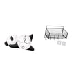 thumbnail image 1 of Reloj de pared Panda Reloj de pared Cesta de almacenamiento colgante Organizador de pared colgante Cesta de almacenamiento de gabinete Diseño único de, 1 of 8