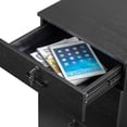 thumbnail image 6 of Movable Vertical File Cabinets with 3 Lockable Drawer, Printer Stand with Wheels, Chest of Drawer, Portable Under Desk Storage Cabinet for Bedroom Office, Black, 6 of 8