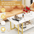 thumbnail image 3 of LinkRomat 3-Pieces Living Room Table Sets, Faux Marble Rectangular Table with 2 End Tables, Modern Coffee Table Sets for Small Space, Apartment, 3 of 7