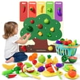 thumbnail image 1 of Set de comida Pretend Play Mimibloom con frutas cortadas y tapete, 1 of 9