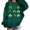 Dark Green, variant on Toddler Cute Sweatshirts For Girls Crew Neck Clover Print Casual Pullover Hoodie Soft School Loose Fall Fashion Outfits Size 3-4T