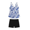 thumbnail image 3 of Yourumao Womens Tankini Bathing Suits Two Piece Pattern Printed Athletic Swimwears Adjustable Straps Swim Tops with Boyshorts Lounge Summer Swimsuits, 3 of 8