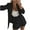 Black, variant on Lovskoo 2024 Womens Casual Blazers Open Front Crop Blazer Jacket Business Attire Solid Long Sleeve Suit Lapel Collar Slim Cardigan Coat Olive Green
