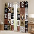 thumbnail image 2 of Homewish Western Cowboy Tribal Black Out Curtains,Country Bull Skull Curtains Pack of 2 (42x63 Each),Rustic Framhouse Cabin Bedroom Curtains For Children,Breathable Home Decor, 2 of 6
