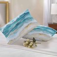 thumbnail image 3 of Outdoor Pillow Cover Teal Ocean Waves Set of 2 Waterproof Throw Pillowcases Modern Abstract Beach Decorative Patio Furniture Pillows for Couch Garden Indoor & Outdoor Use, 3 of 9