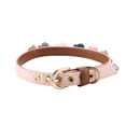 thumbnail image 1 of Collar de perro con flor y diamante Bling Bling pajarita ajustable de cuero PU Rosa 1,3x34cm, 1 of 9