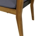 thumbnail image 5 of Alvaro Outdoor Acacia Wood Club Chairs with Cushion, Set of 2, Teak, Black, Dark Gray, 5 of 7